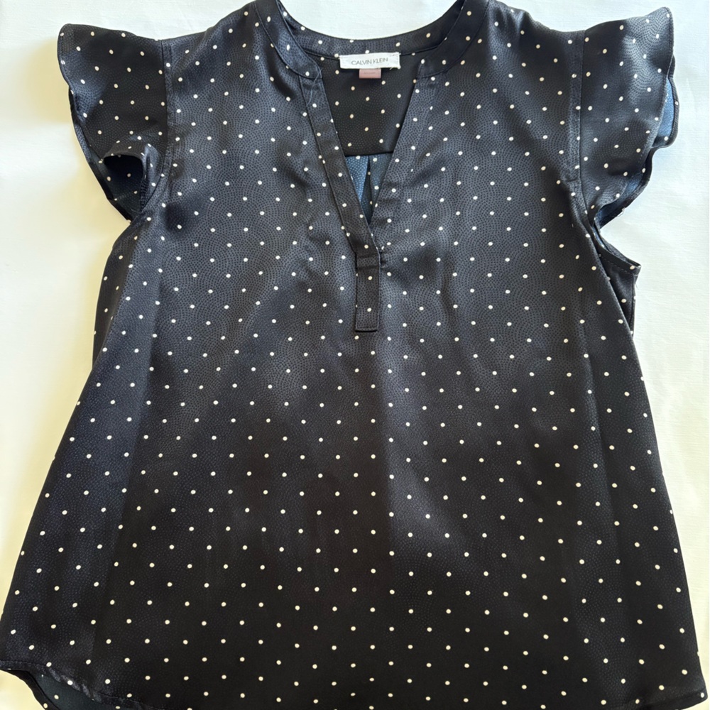 Calvin Klein Black Polka Dot Top